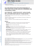 Cover page: Association Between Pain and Functional Independence in Older Adults During and After Admission to Rehabilitation After an Acute Illness or Injury