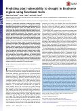 Cover page: Predicting plant vulnerability to drought in biodiverse regions using functional traits