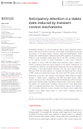 Cover page: Anticipatory attention is a stable state induced by transient control mechanisms