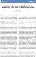 Cover page: Commentary: Beyond stressful life events and depression? – reflections on Bogdan et al. (2014)