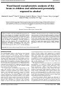 Cover page: Voxel-based morphometric analyses of the brain in children and adolescents prenatally exposed to alcohol