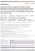 Cover page: Associations between longitudinal changes in sleep disturbance and depressive and anxiety symptoms during the COVID‐19 virus pandemic among older women with and without breast cancer in the thinking and living with breast cancer study