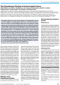 Cover page: The precautionary principle in environmental science.