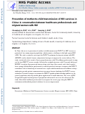 Cover page: Prevention of mother-to-child transmission of HIV services in China: A conversation between healthcare professionals and migrant women with HIV