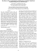 Cover page: The Effects of Peer Communication with Diagrams on Students’ Math Word Problem Solving Processes and Outcomes