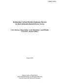 Cover page: Estimating carbon dioxide emissions factors for the California electric 
power sector