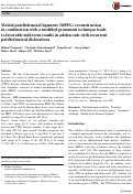 Cover page: Medial patellofemoral ligament (MPFL) reconstruction in combination with a modified grammont technique leads to favorable mid-term results in adolescents with recurrent patellofemoral dislocations.