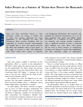 Cover page: Solar Power as a Source of Noise-free Power for Research