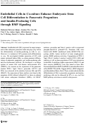 Cover page: Endothelial Cells in Co-culture Enhance Embryonic Stem Cell Differentiation to Pancreatic Progenitors and Insulin-Producing Cells through BMP Signaling