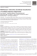 Cover page: MSAViewer: interactive JavaScript visualization of multiple sequence alignments