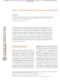 Cover page: Meiotic Recombination: The Essence of Heredity