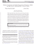 Cover page: Bullying Victimization and Student Engagement in Elementary, Middle, and High Schools: Moderating Role of School Climate