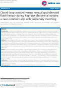 Cover page: Closed-loop assisted versus manual goal-directed fluid therapy during high-risk abdominal surgery: a case-control study with propensity matching.