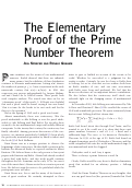 Cover page: The Elementary Proof of the Prime Number Theorem