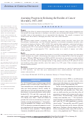 Cover page: Assessing Progress in Reducing the Burden of Cancer Mortality, 1985-2005