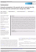 Cover page: Using the atmospheric CO2 growth rate to constrain the CO2 flux from land use and land cover change since 1900