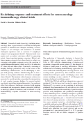 Cover page: Re-defining response and treatment effects for neuro-oncology immunotherapy clinical trials