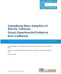Cover page: Subsidizing Mass Adoption of Electric Vehicles: Quasi-Experimental Evidence from California