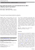 Cover page: Does maternal exposure to an environmental stressor affect offspring response to predators?