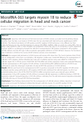 Cover page: MicroRNA-363 targets myosin 1B to reduce cellular migration in head and neck cancer