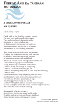 Cover page: a love letter for all my queers