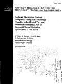 Cover page: Leakage diagnostics, sealant longevity, sizing and technology transfer in residential thermal distribution systems: Part II. Residential thermal Distribution Systesm, Phase VI Final Report