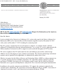 Cover page of UC Comments on Request for Information on the American Research Environment (RFI Response: JCORE) (Docket ID OSTP-2019-0006 and OSTP-2019-0007)