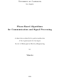 Cover page: Phase-Based Algorithms for Communication and Signal Processing