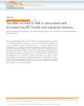 Cover page: The BIN1 rs744373 SNP is associated with increased tau-PET levels and impaired memory