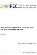 Cover page of How Common is Pedestrian Travel To, From, and Within Shopping Districts?