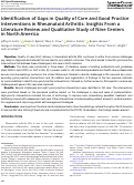 Cover page: Identification of Gaps in Quality of Care and Good Practice Interventions in Rheumatoid Arthritis: Insights From a Literature Review and Qualitative Study of Nine Centers in North America.