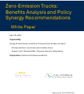 Cover page: Zero-Emission Trucks: Benefits Analysis and Policy Synergy Recommendations