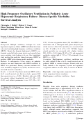 Cover page: High-Frequency Oscillatory Ventilation in Pediatric Acute Hypoxemic Respiratory Failure: Disease-Specific Morbidity Survival Analysis