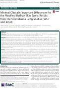 Cover page: Minimal Clinically Important Differences for the Modified Rodnan Skin Score: Results from the Scleroderma Lung Studies (SLS-I and SLS-II)