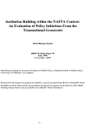 Cover page: Institution Building within the NAFTA Context: An Evaluation of Policy Initiations from the Transnational Grassroots