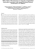 Cover page: White Matter Microstructure in Superior Longitudinal Fasciculus Associated with Spatial Working Memory Performance in Children