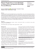 Cover page: Nurses’ Perspectives on Lean Redesigns to Patient Flow and Inpatient Discharge Process Efficiency