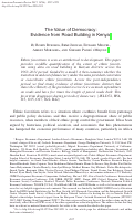 Cover page: The Value of Democracy: Evidence from Road Building in Kenya