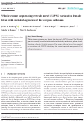 Cover page: Whole-exome sequencing reveals novel <i>USP9X</i> variant in female fetus with isolated agenesis of the corpus callosum.