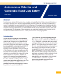 Cover page of Autonomous Vehicles and Vulnerable Road User Safety