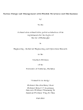 Cover page: System Design and Management with Flexible Structures and Mechanisms