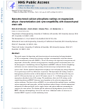 Cover page: Nanostructured calcium phosphate coatings on magnesium alloys: characterization and cytocompatibility with mesenchymal stem cells