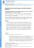 Cover page: Maternal Infection During Pregnancy and Autism Spectrum Disorders