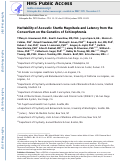 Cover page: Heritability of acoustic startle magnitude and latency from the consortium on the genetics of schizophrenia