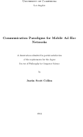 Cover page: Communication Paradigms for Mobile Ad Hoc Networks