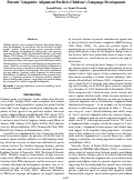 Cover page: Parents’ Linguistic Alignment Predicts Children’s Language Development