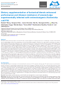 Cover page: Dietary supplementation of botanical blends enhanced performance and disease resistance of weaned pigs experimentally infected with enterotoxigenic Escherichia coli F18.