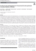 Cover page: Food Insecurity and Engagement in Transactional Sex Among Female Secondary Students in Rwanda.