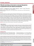 Cover page: Climate warming restructures seasonal dynamics of grassland soil microbial communities.