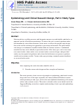 Cover page: Epidemiology and Clinical Research Design, Part 1: Study Types